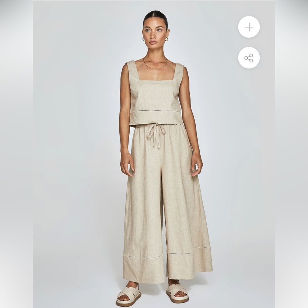 CARBON38 Linen Wide Leg Pant